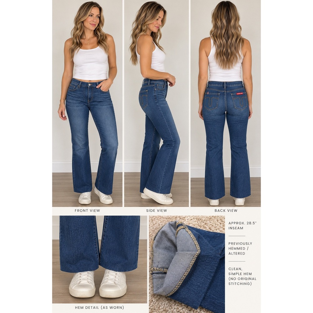 Johnny Was Jeans Medium Wash Denim Straight Leg Casual Size 27